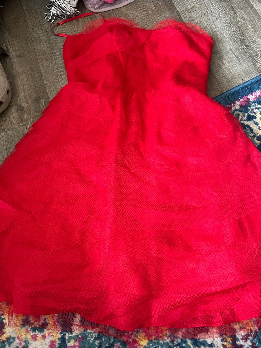 Adrianna papell red strapless dress size 4